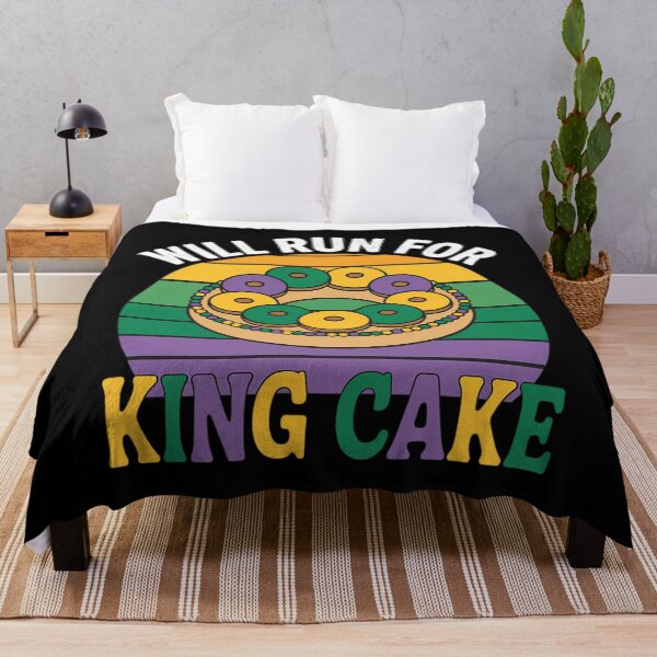 Item preview, Mardi Gras Running Will Run for King Cake Funny Runner designed and sold by AsteriskDatBArt.