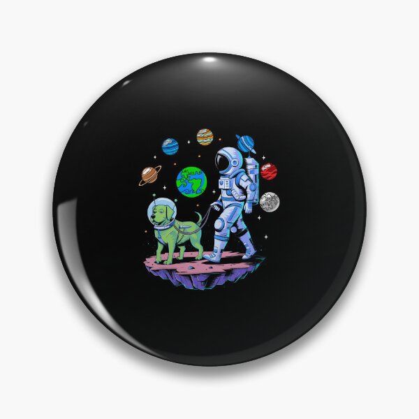 Item preview, Astronaut Walking Alien Dog In Space With Planets Art designed and sold by TommieJune.