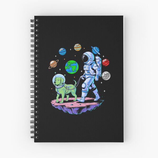 Item preview, Astronaut Walking Alien Dog In Space With Planets Art designed and sold by TommieJune.