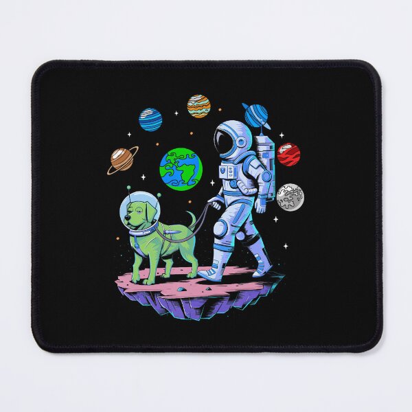 Item preview, Astronaut Walking Alien Dog In Space With Planets Art designed and sold by TommieJune.
