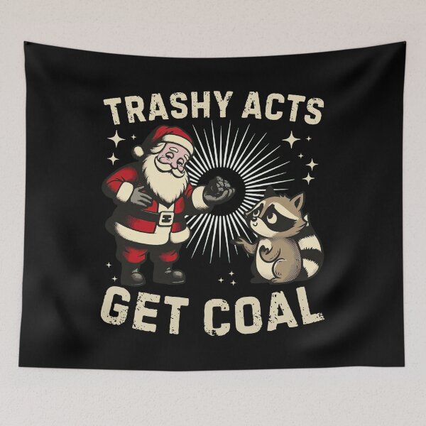 Item preview, Funny Santa Raccoon Christmas Coal T-Shirt designed and sold by TinaMDedrick.
