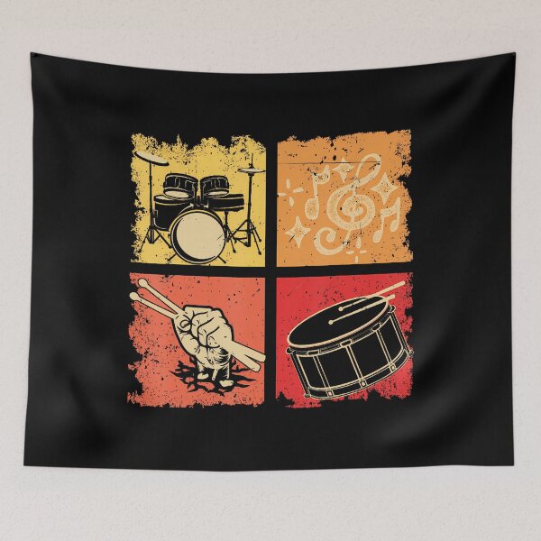 Item preview, Percussion Drums Drummer Band Drumset Retro Vintage Drum Set designed and sold by DollieMichele.