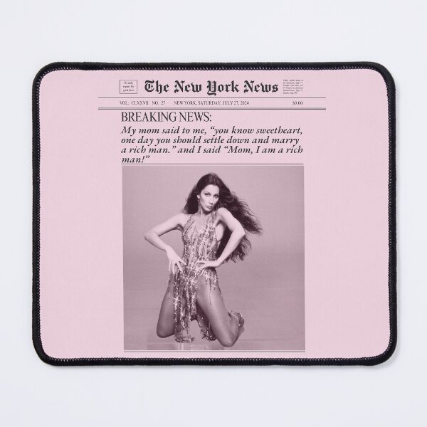 Item preview, Mom I Am A Rich Man Quote Pink Newspaper designed and sold by SaltedBeachPaperie.