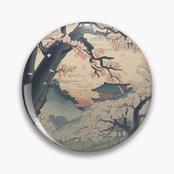 Item preview, Plum Blossom Grove – Traditional Edo Ukiyo-e Spring Landscape designed and sold by Vandy Fullam.