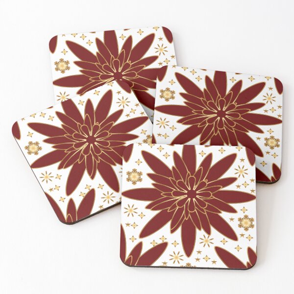 Item preview, Christmas Floral Blanket – Red & Gold Holiday Pattern Throw Blanket designed and sold by HopeAndHustle.