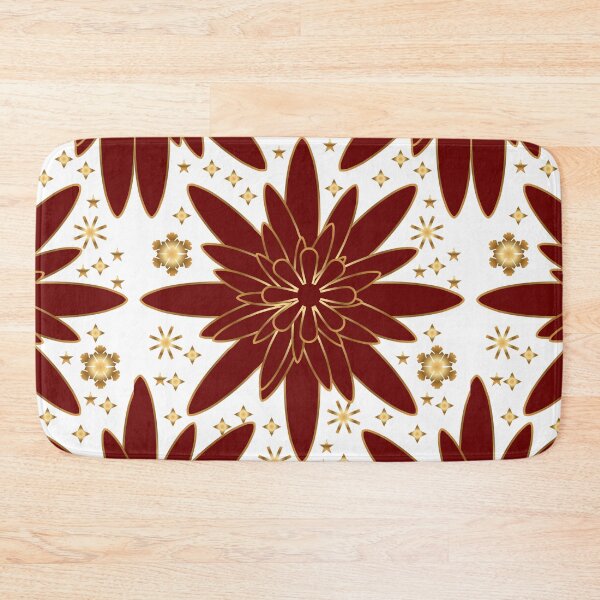 Item preview, Christmas Floral Blanket – Red & Gold Holiday Pattern Throw Blanket designed and sold by HopeAndHustle.