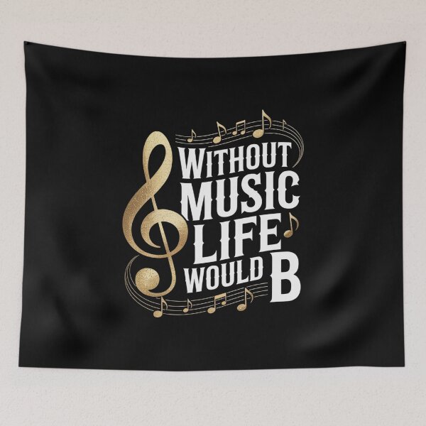 Item preview, Without Music Life Would B Flat II - Music Quotes designed and sold by FadeOfThrone.