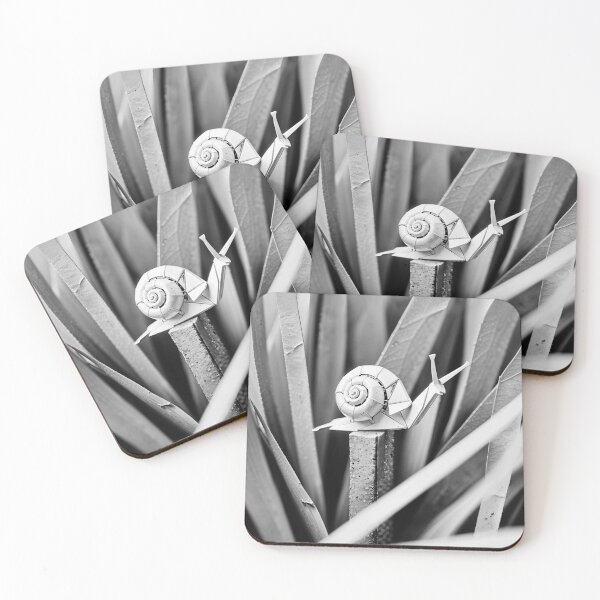 Item preview, Cute Origami Snail Grass Paper Crafts Black White designed and sold by TackyTime.