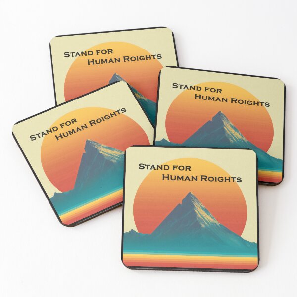 Item preview, Human Rights Day Sticker | Mountain Sunrise "Stand for Human Rights" | Activism & Justice Decal designed and sold by Artania21.