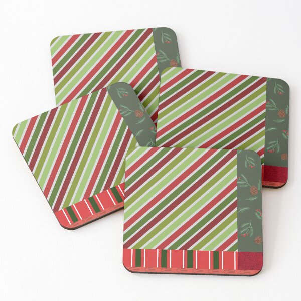 Item preview, Classic Christmas Stripes & Pinecone Harmony Pattern designed and sold by Dream Bloom Gallery.