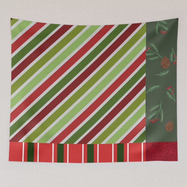 Item preview, Classic Christmas Stripes & Pinecone Harmony Pattern designed and sold by Dream Bloom Gallery.