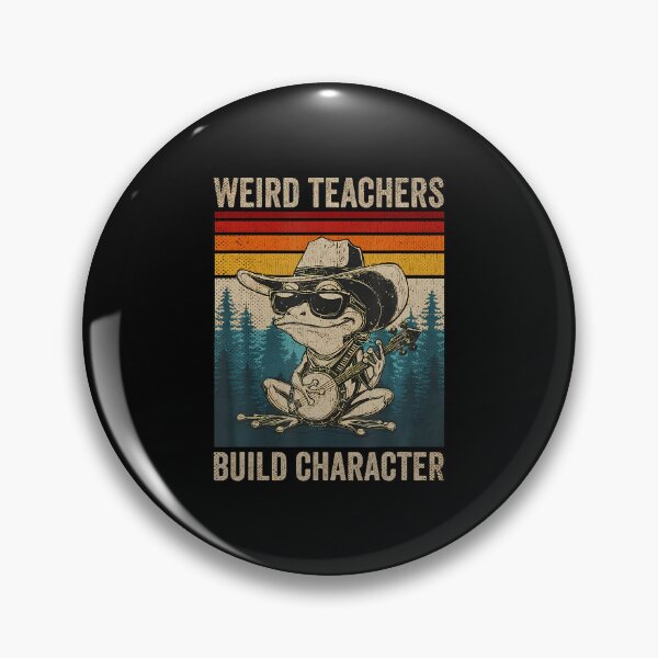 Item preview, Weird Teachers Build Character Funny Teacher Retro Frog designed and sold by AndreaBonnie.