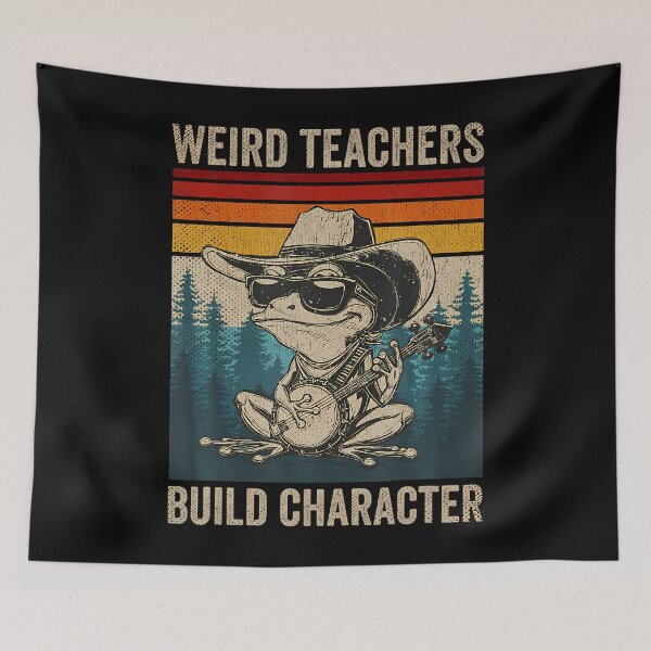 Item preview, Weird Teachers Build Character Funny Teacher Retro Frog designed and sold by AndreaBonnie.