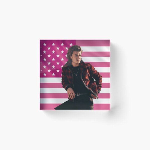Item preview, Joe Keery Steve Harrington Pink Flag designed and sold by lavndershrtdays.