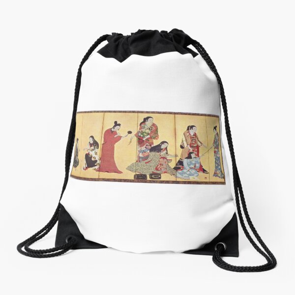 Kosode, the undershirt transformed into outer garment after Muromachi period. (Matsuura byobu, 17th century) Drawstring Bag