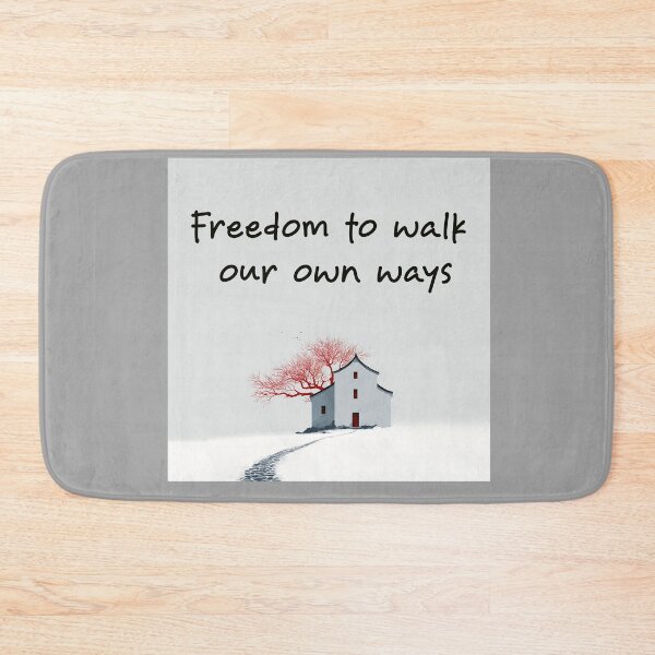 Item preview, Freedom to Walk Our Own Ways Sticker | Chinese Hut & Red Tree Path | Asian Landscape Quote| Activism & Justice Decal designed and sold by Artania21.