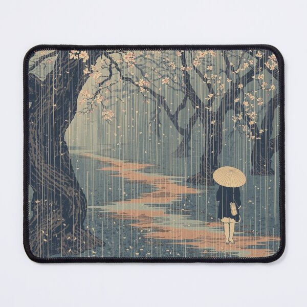 Item preview, Rainy Plum Blossom Grove – Traditional Ukiyo-e Spring Rain Landscape designed and sold by Vandy Fullam.