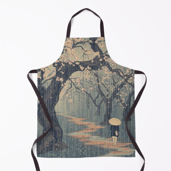 Item preview, Rainy Plum Blossom Grove – Traditional Ukiyo-e Spring Rain Landscape designed and sold by Vandy Fullam.