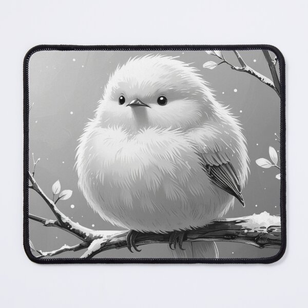 Item preview, Shima Enaga Perched on a Snowy Branch – Calm Monochrome Art designed and sold by LEO'S CREATURE れおずくりーちゃー.
