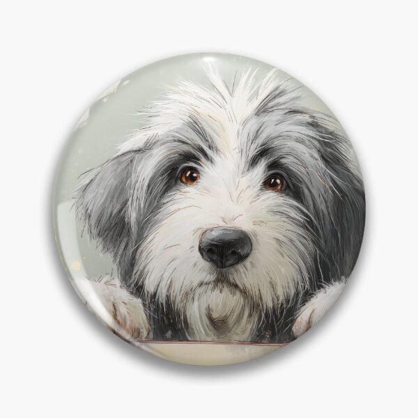 Item preview, Polish Lowland Sheepdog Peeking over Wall 01 designed and sold by Elisabeth Lucas.