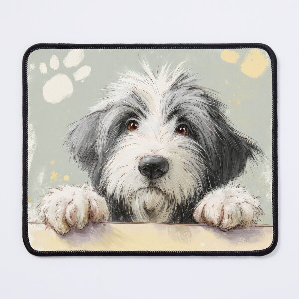 Item preview, Polish Lowland Sheepdog Peeking over Wall 01 designed and sold by Elisabeth Lucas.