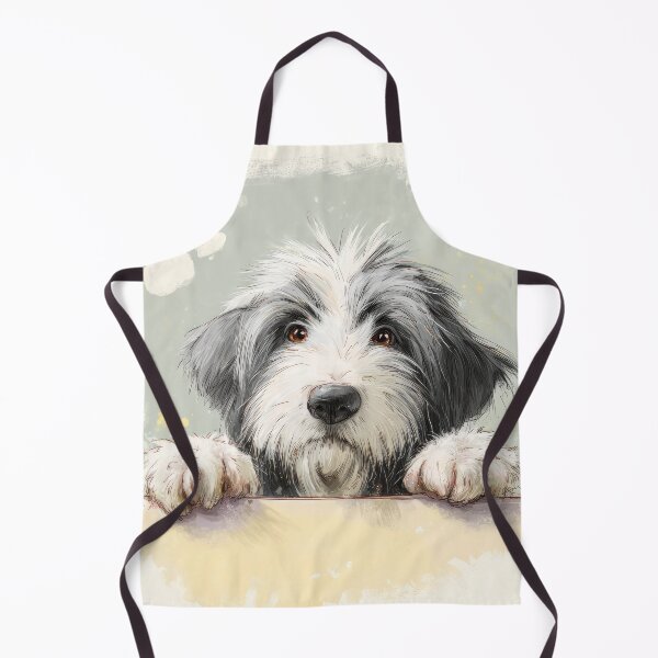 Item preview, Polish Lowland Sheepdog Peeking over Wall 01 designed and sold by Elisabeth Lucas.