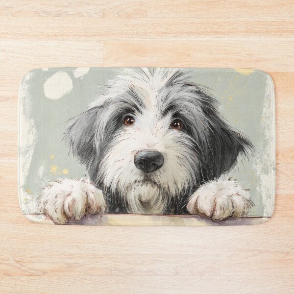 Item preview, Polish Lowland Sheepdog Peeking over Wall 01 designed and sold by Elisabeth Lucas.