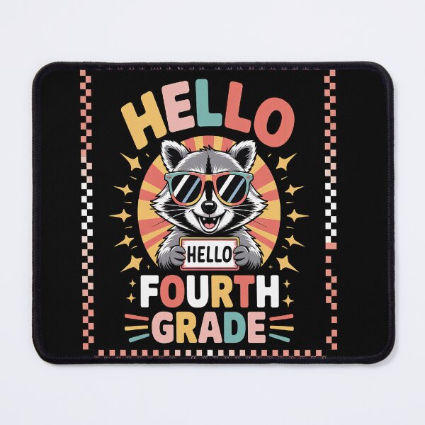 Item preview, Back To School Hello 4th Grade Raccoon Fourth Grade designed and sold by Moxizz.