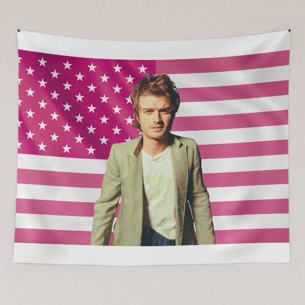 Item preview, Joe Keery Steve Harrington Pink Flag designed and sold by lavndershrtdays.