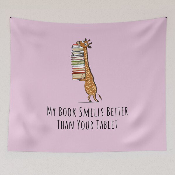 Item preview, Funny Giraffe Holding a Stack of Books - My Book Smells Better Than Your Table - Book Lover Gift, Phones Cases And Other Gift designed and sold by MemWear.