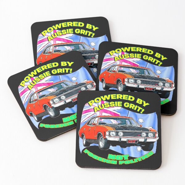 Item preview, Powered by Aussie Grit – XA Falcon GT Classic Car Cartoon Design designed and sold by Michael van der Hoorn.