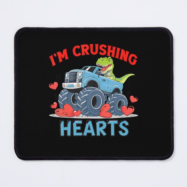 Item preview, Hearts Crusher Monster Truck Crushing A Red Heart Valentine designed and sold by EarlineRenee.