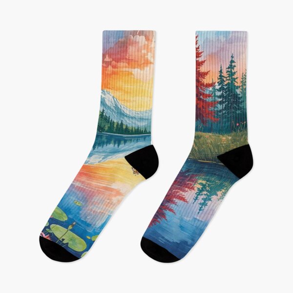 Item preview, Tranquil Lake with Reflective Mountains designed and sold by Modern-Tropical.