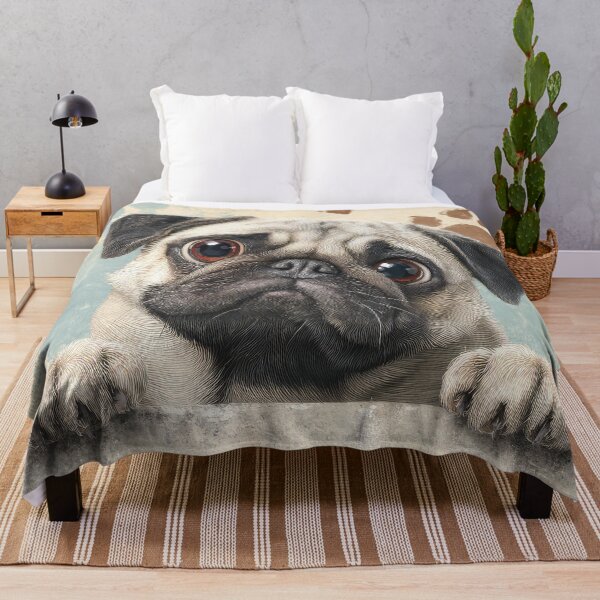 Item preview, Pug Peeking over Wall 01 designed and sold by Elisabeth Lucas.