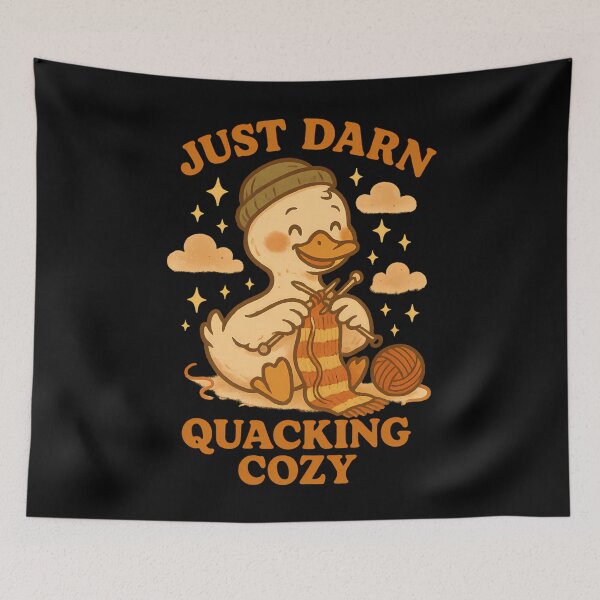 Item preview, Just Darn Quacking Cozy - Cute Knitting Duck Fall Pun designed and sold by AlanaKaren.