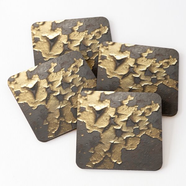 Item preview, Flaking gold paint on rusted metal surface designed and sold by homydesign.