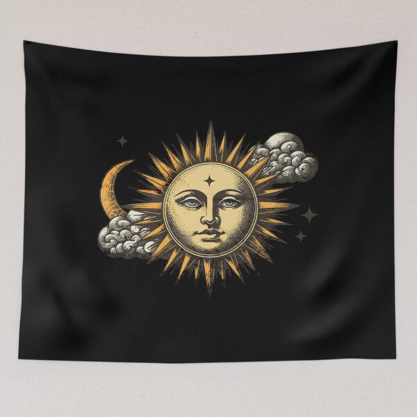 Item preview, Celestial Dreamer Vintage Sun And Moon Cosmic Art designed and sold by qobwyihvrj29.