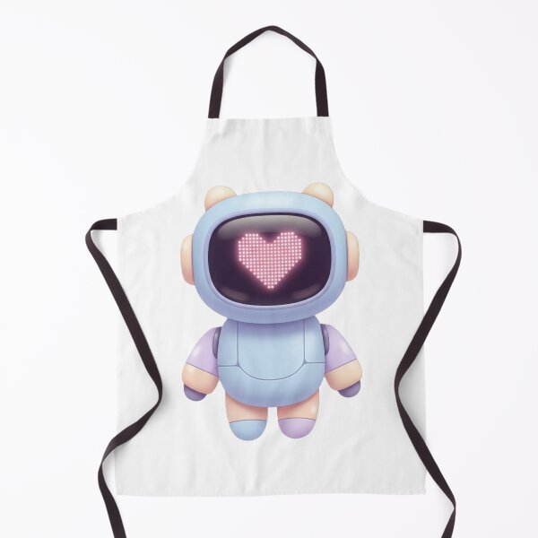Item preview, Kawaii Robot with a Pixelated Heart – Cute Pastel Love Bot designed and sold by Serge-Design.
