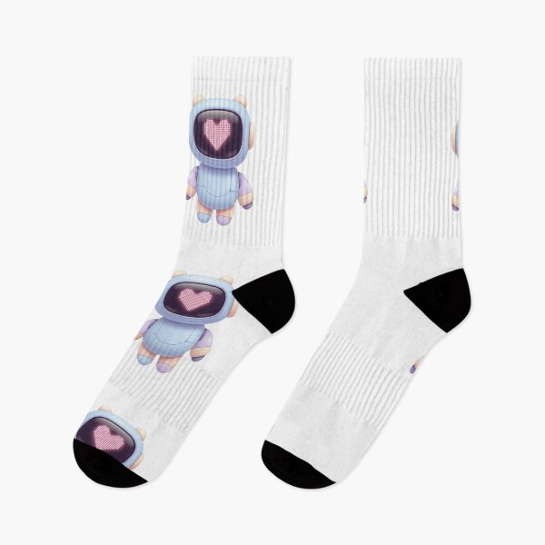 Item preview, Kawaii Robot with a Pixelated Heart – Cute Pastel Love Bot designed and sold by Serge-Design.