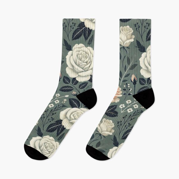 Item preview, Vintage White Rose Floral Pattern – Elegant Botanical Art designed and sold by denip.