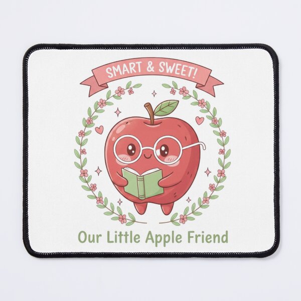 Item preview, ) Cute Apple Character – Smart & Sweet Kawaii Reading Apple designed and sold by Sksticker991.