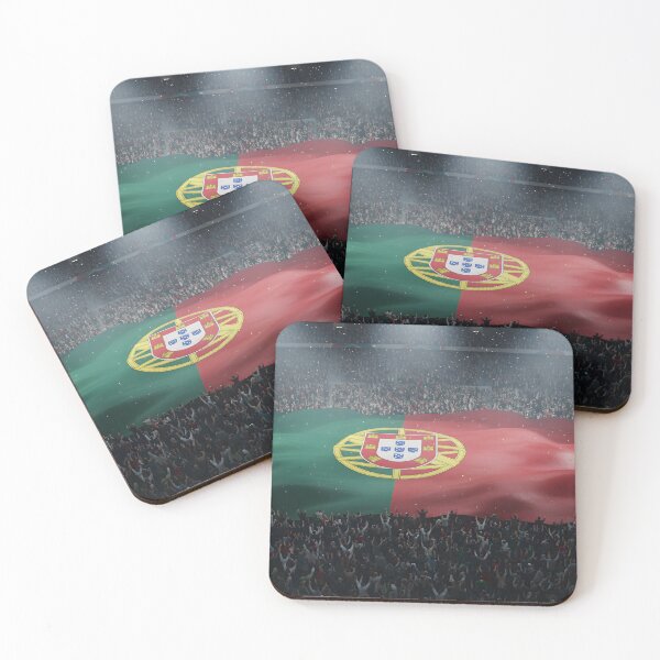 Item preview, Crowd in a stadium raising a giant Portuguese flag with falling confetti designed and sold by homydesign.