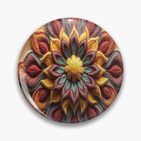 Item preview, Felted Botanical Mandala | Textured Floral Art | Soft Felt Aesthetic designed and sold by MusicSoulMystics.