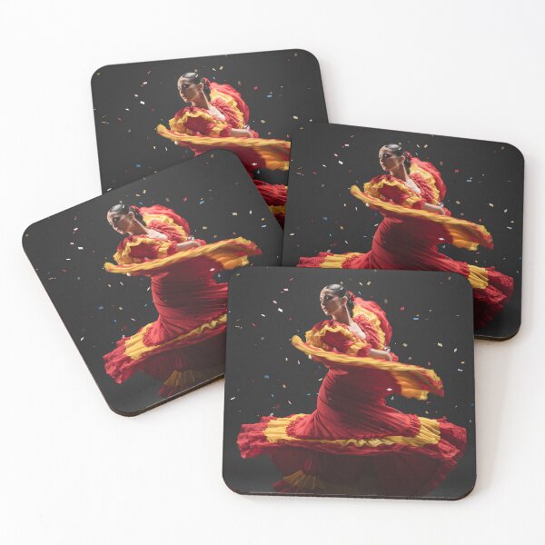 Item preview, Vibrant Spanish Dancer in Swirling Red and Yellow Dress designed and sold by homydesign.