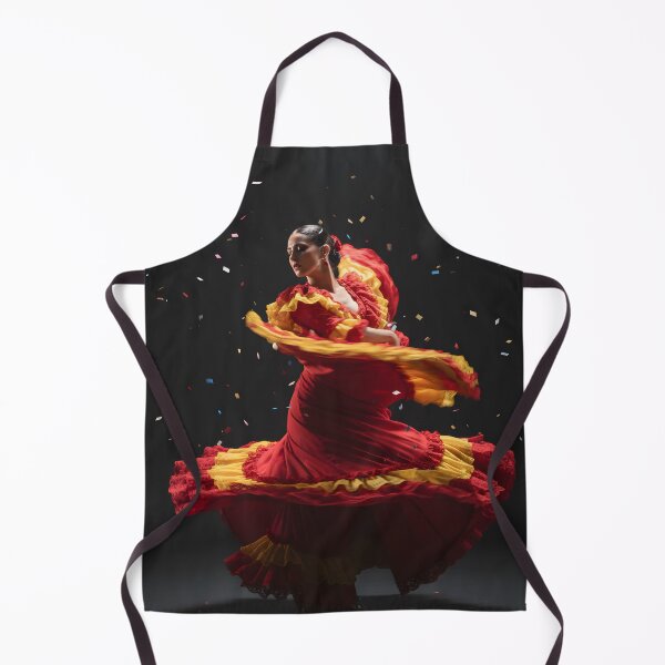 Item preview, Vibrant Spanish Dancer in Swirling Red and Yellow Dress designed and sold by homydesign.