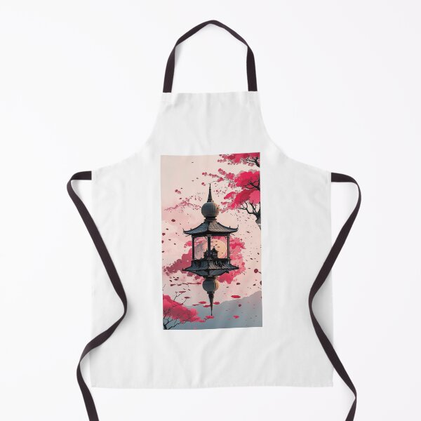 Item preview, Floating Japanese Lantern: Pink Cherry Blossoms and Clouds, Lo-fi Anime Aesthetic Vertical Landscape Illustration designed and sold by HimBoo.