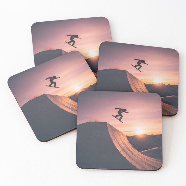 Item preview, Snowboarder Jumping Off a Halfpipe at Sunset designed and sold by homydesign.
