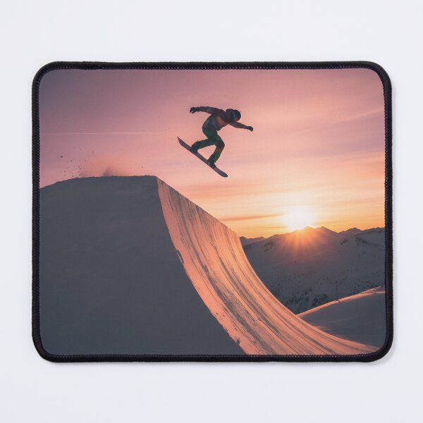Item preview, Snowboarder Jumping Off a Halfpipe at Sunset designed and sold by homydesign.