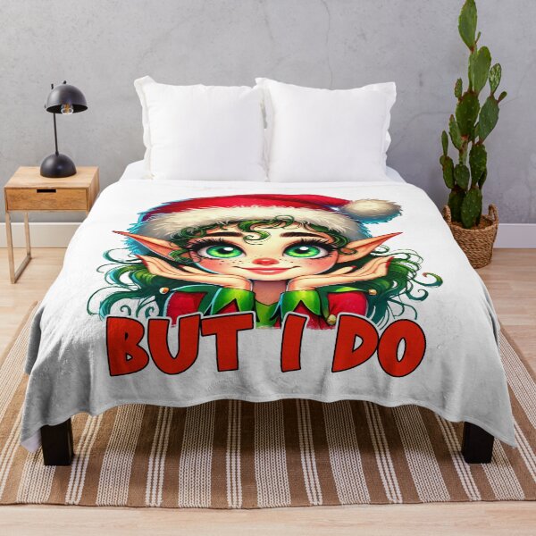 Item preview, Cute Christmas Elf Illustration – Funny Holiday “But I Do” Design designed and sold by TshirtMyMom.