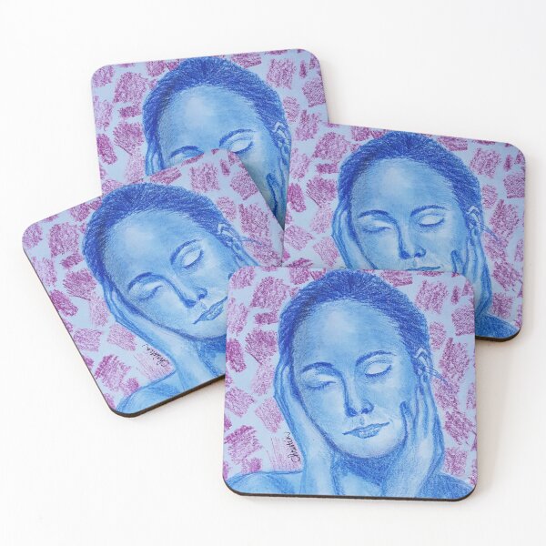 Item preview, Beautiful woman in blue designed and sold by tintingouw.